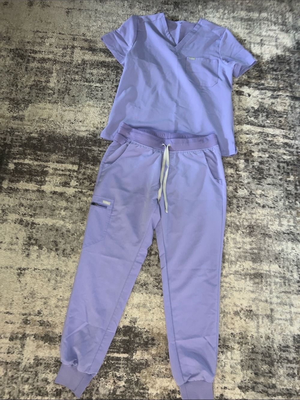 Code Nxt Soft Lavender V-Neck Scrub Set